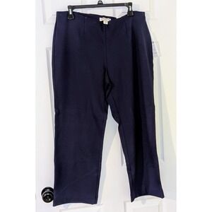 Coldwater Creek Classic Fit Pull On Straight Leg Pants Plus Size PXL 16 Navy NWT